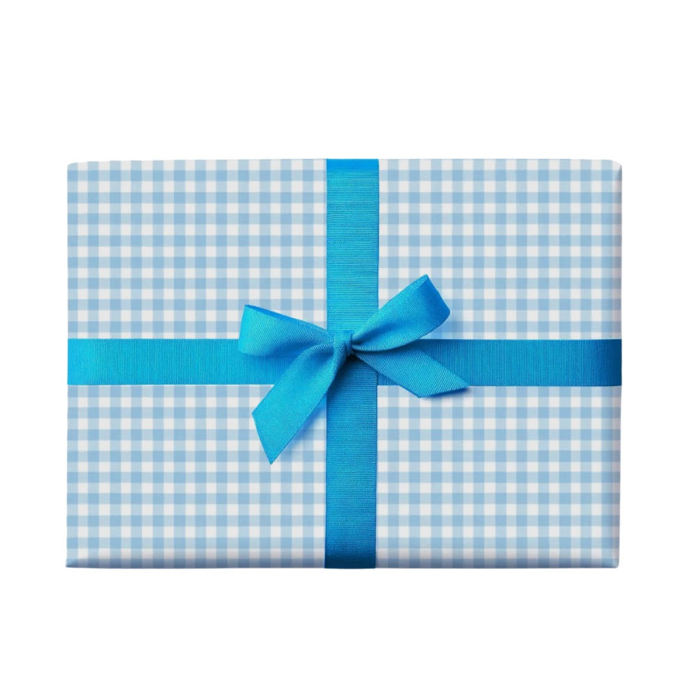 Blue Gingham Gift Wrap