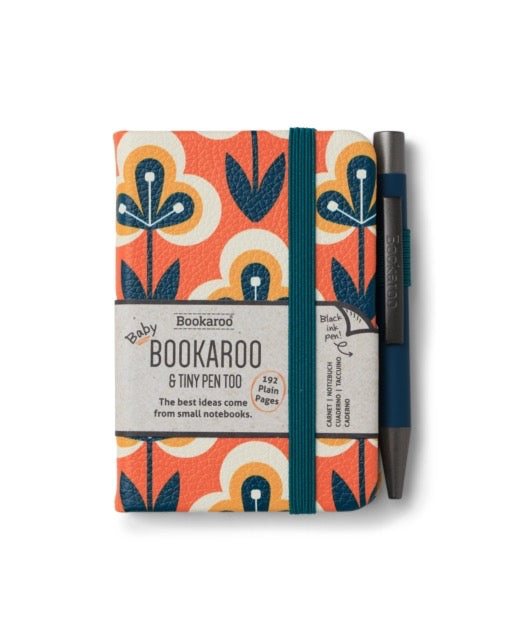 Baby Notebook & Pen Teal & Orange Retro