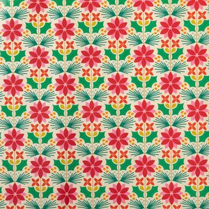 Ponsietta Floral Christmas Gift Wrapping Paper Roll
