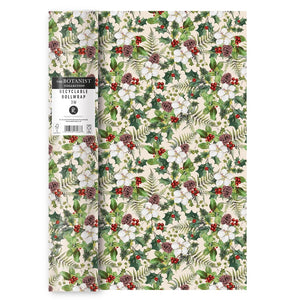 Christmas Wrapping Paper - Holly Berries Green Floral