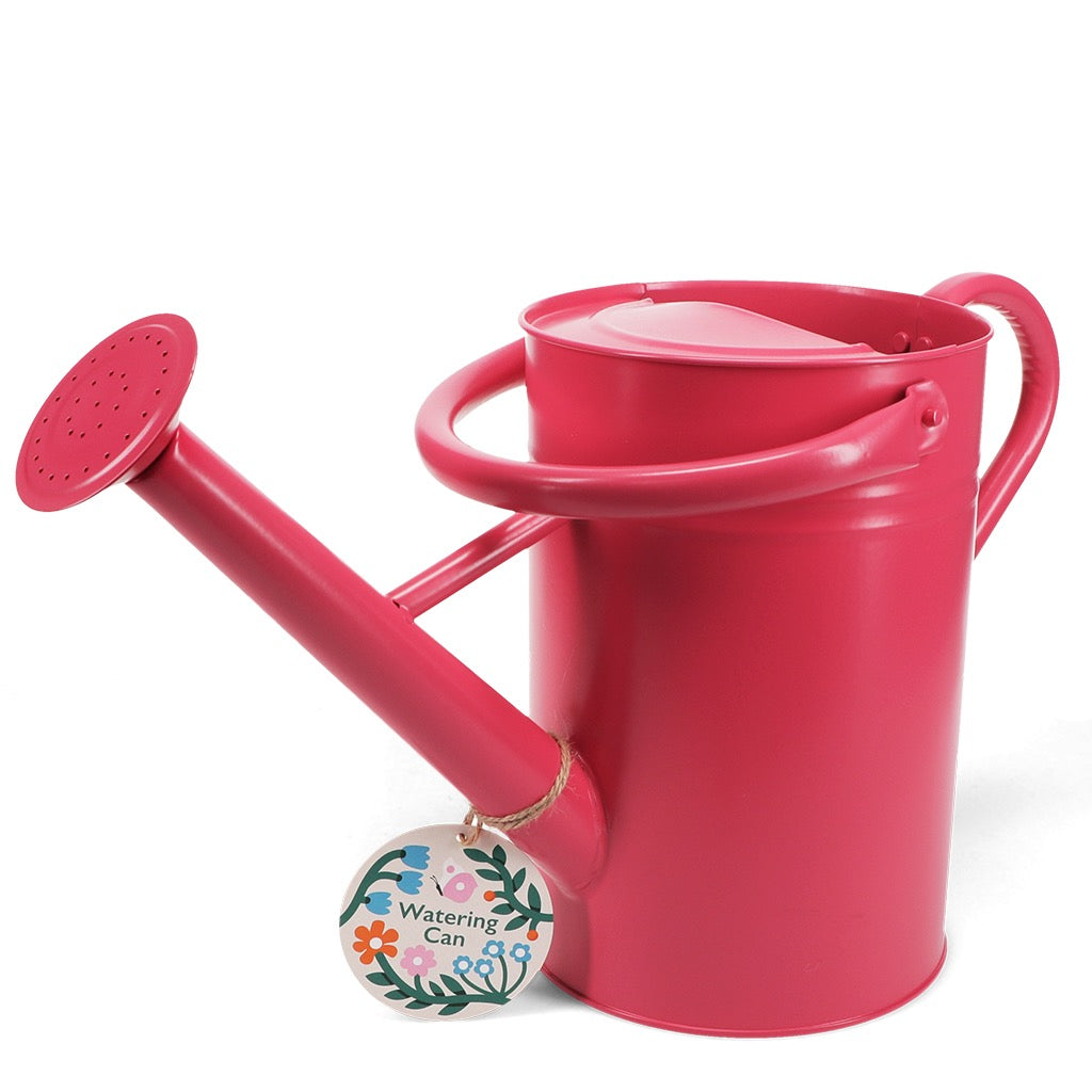 Galvanised Steel Watering Can - Red