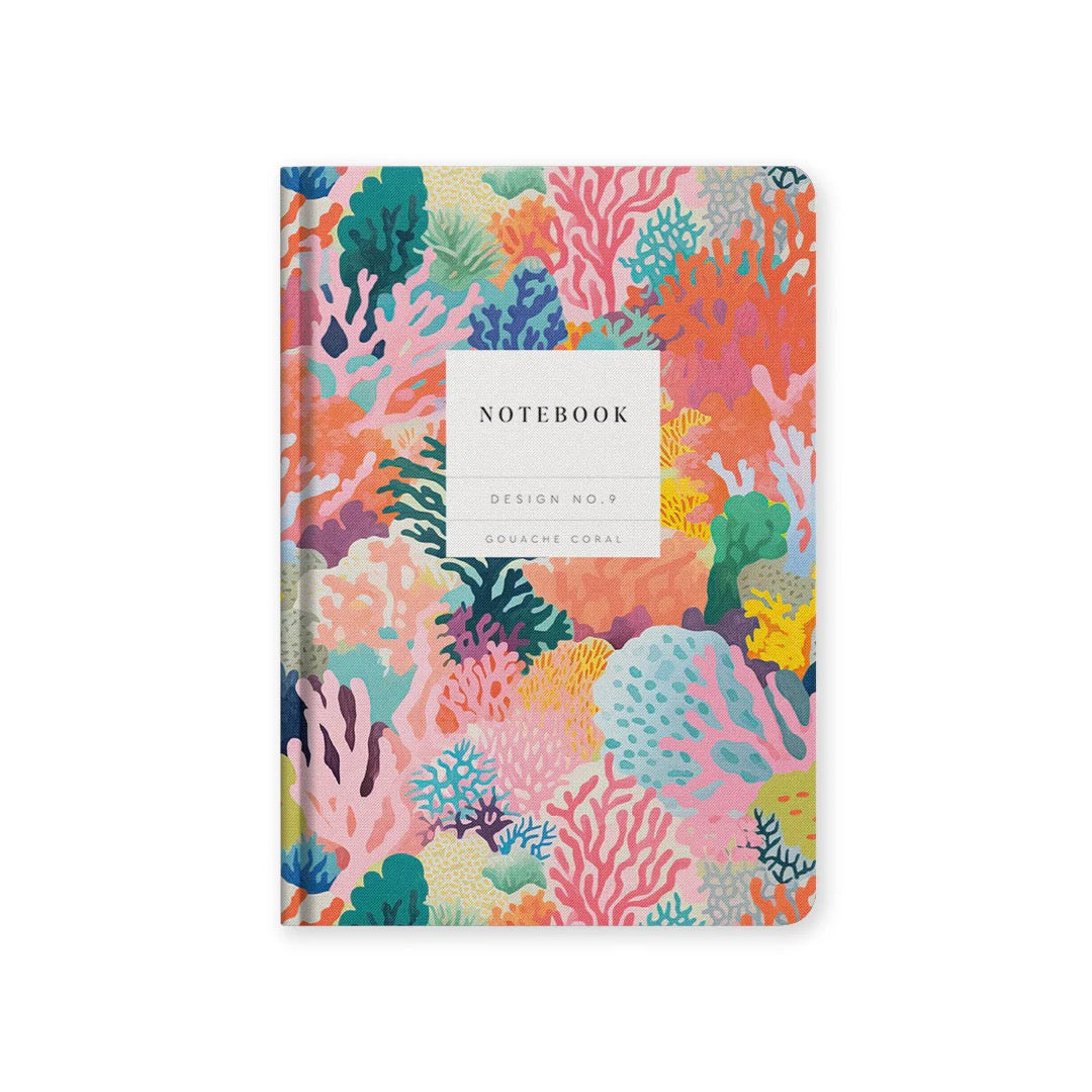 Design No 9 Hardback Notebook -  Gouache Coral