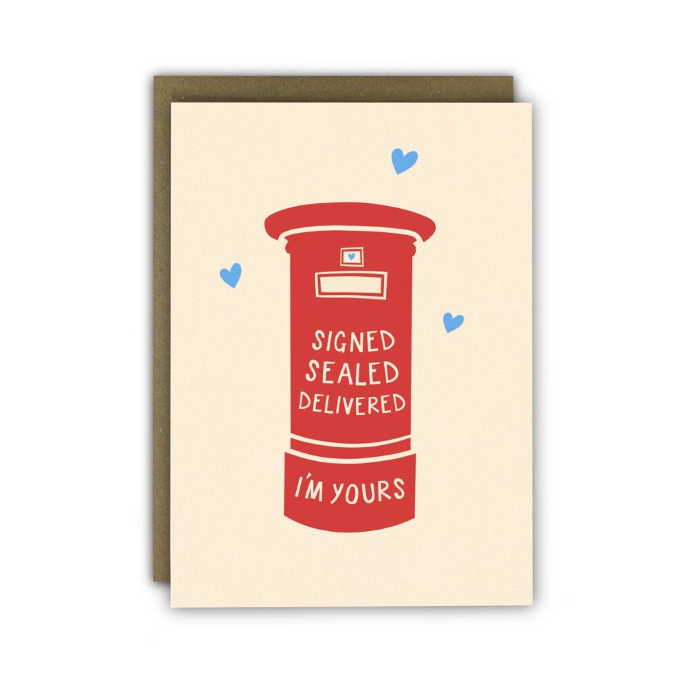 Funny Anniversary Card Postbox Signed & Sealed