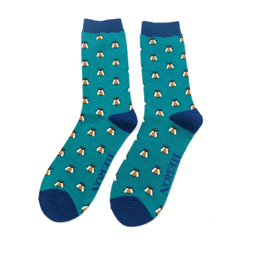 Mens Honey Bee Socks Teal