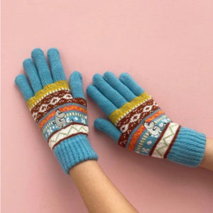 Moomin Blue Fairisle Gloves