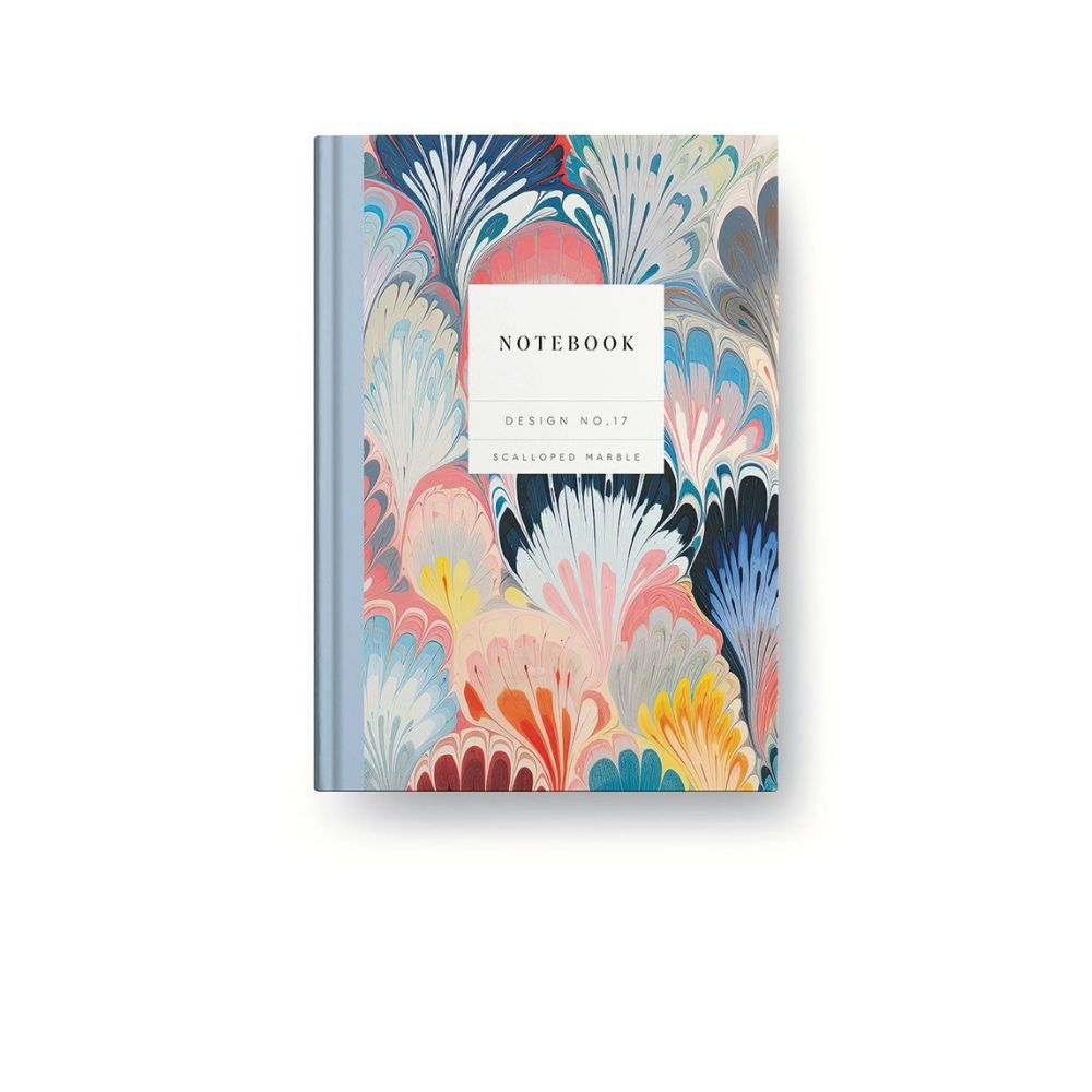 No 17 Scalloped Marbled Hardback Notebook