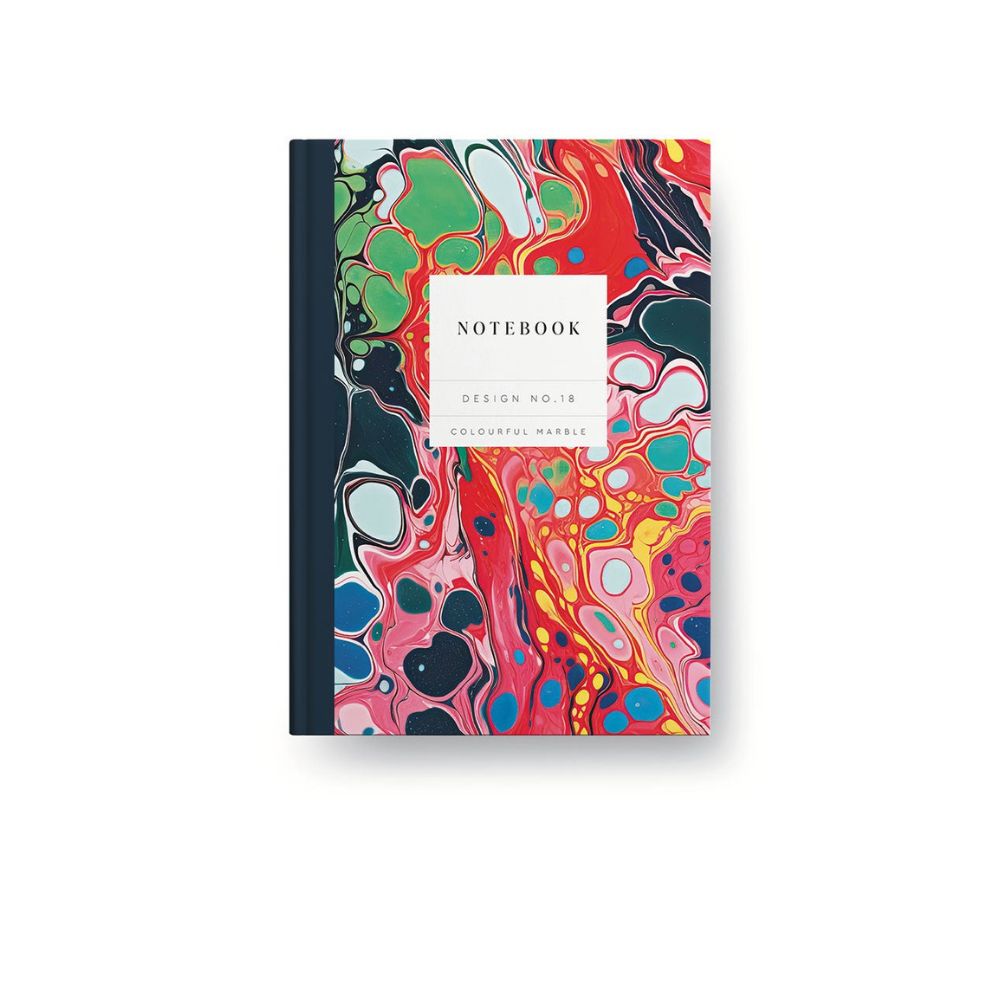 No 18 Marbled Hardback Notebook