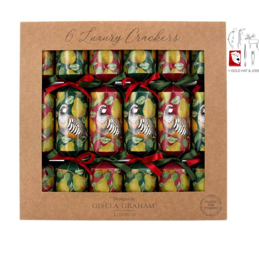 Box of Christmas Crackers - Partridge/Pear