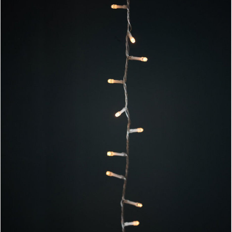 String of lights on a black background