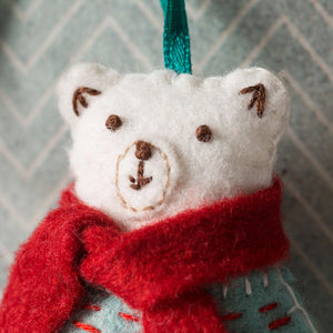 detail of felt polar bear craft kit