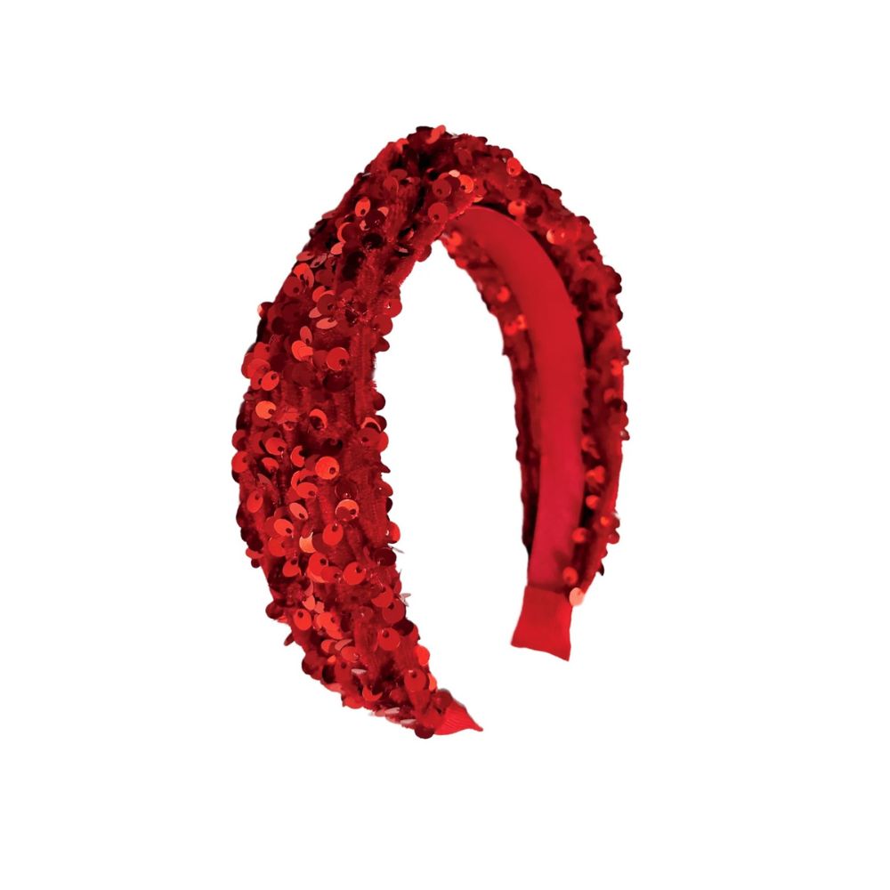 Red Velvet Sequinned Headband