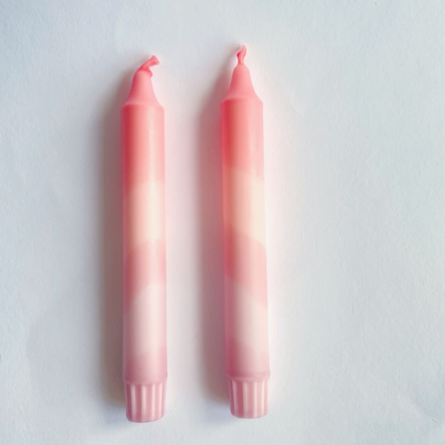 Sherbert Pink & Antique Rose Dinner Candles