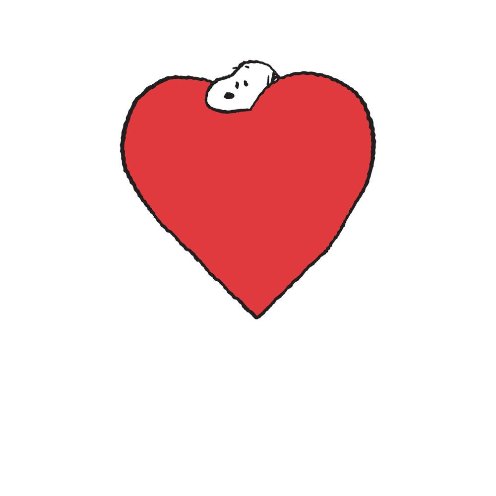 Snoopy with Big Red Heart - Romantic  Greeting Card