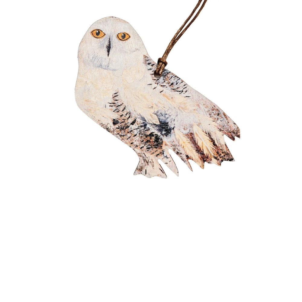 Snowy Owl Wooden Decoration