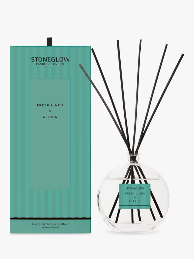 Stoneglow diffuser with packaging on a white background