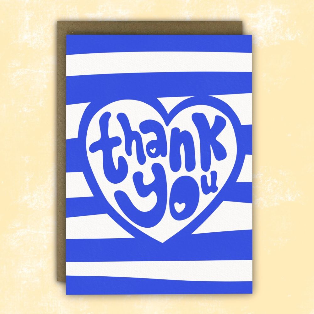 Thank You Card with large stripes