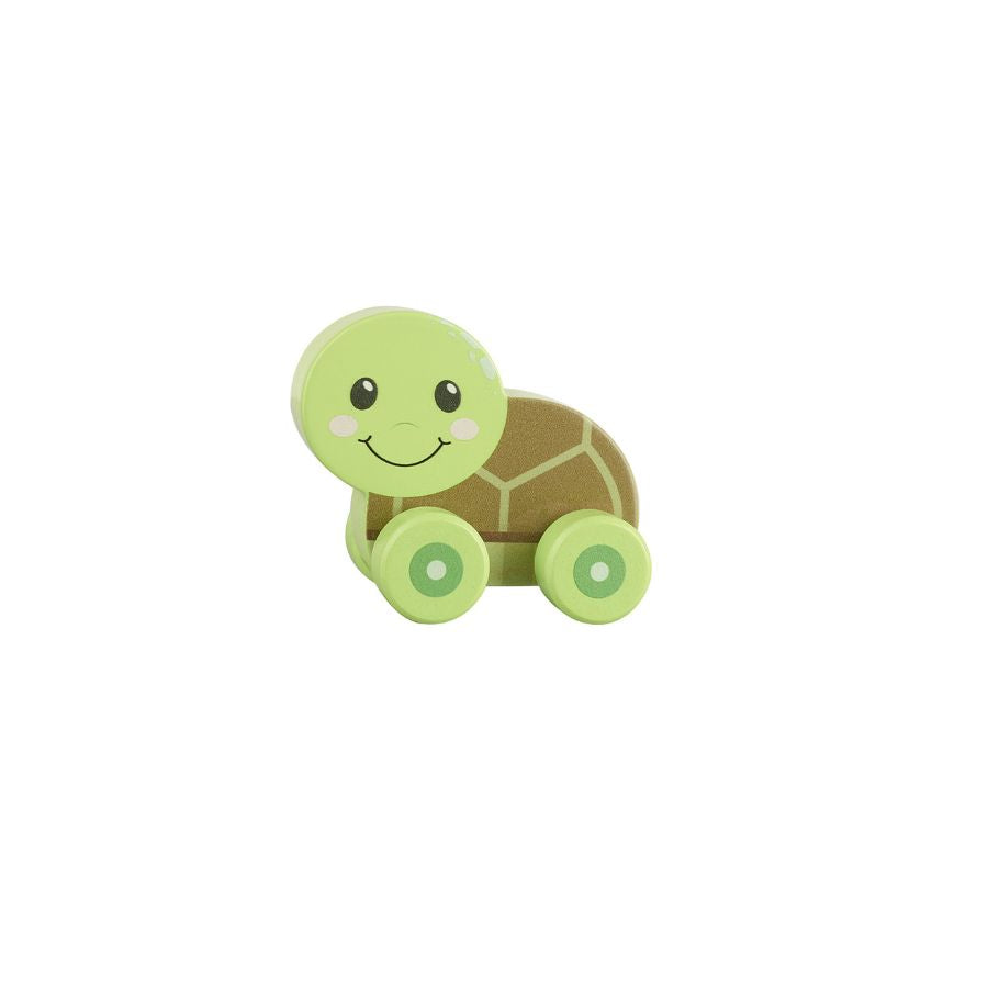 wooden turtle push along toy
