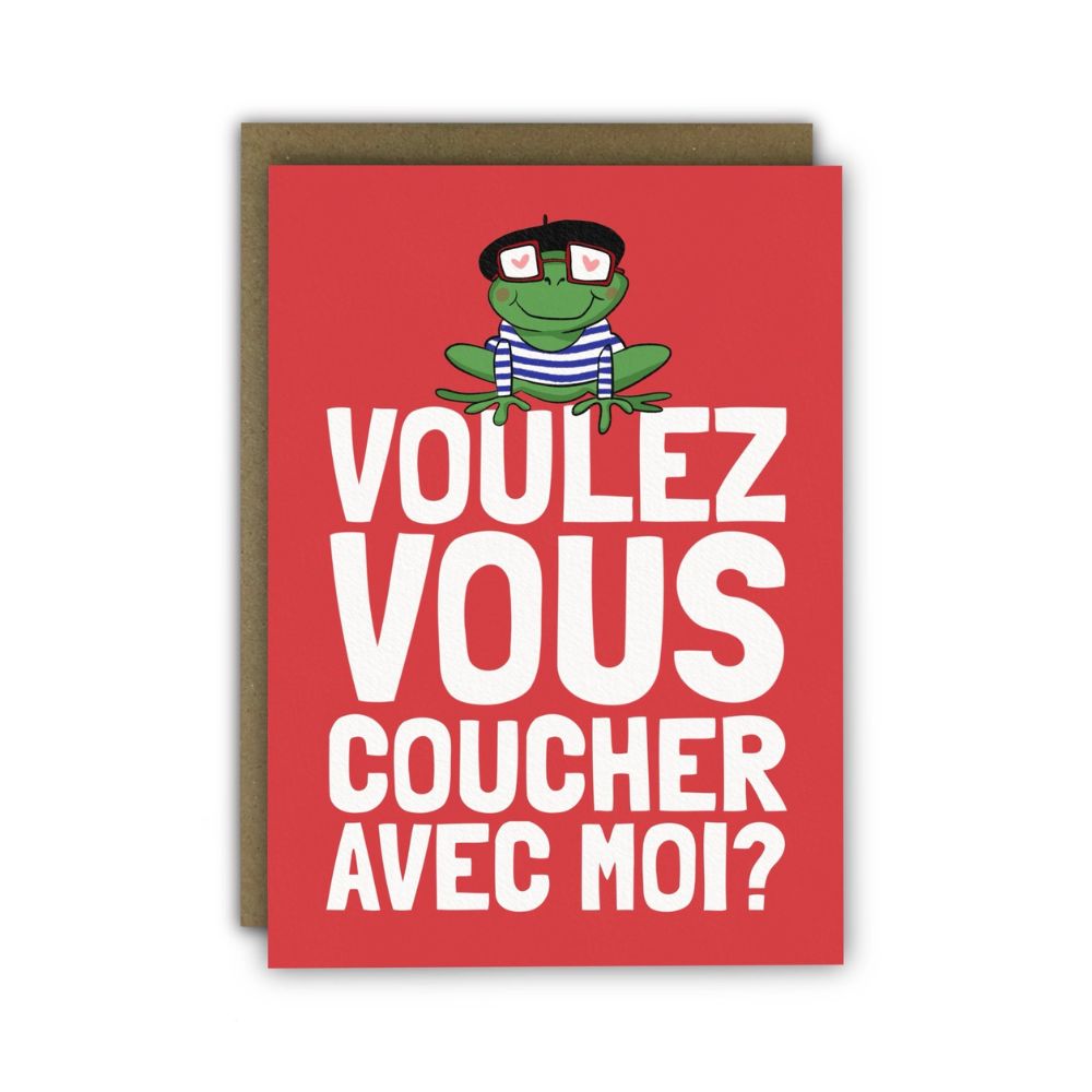 Funny Anniversary Card - Voulez Vous voucher avec moi?