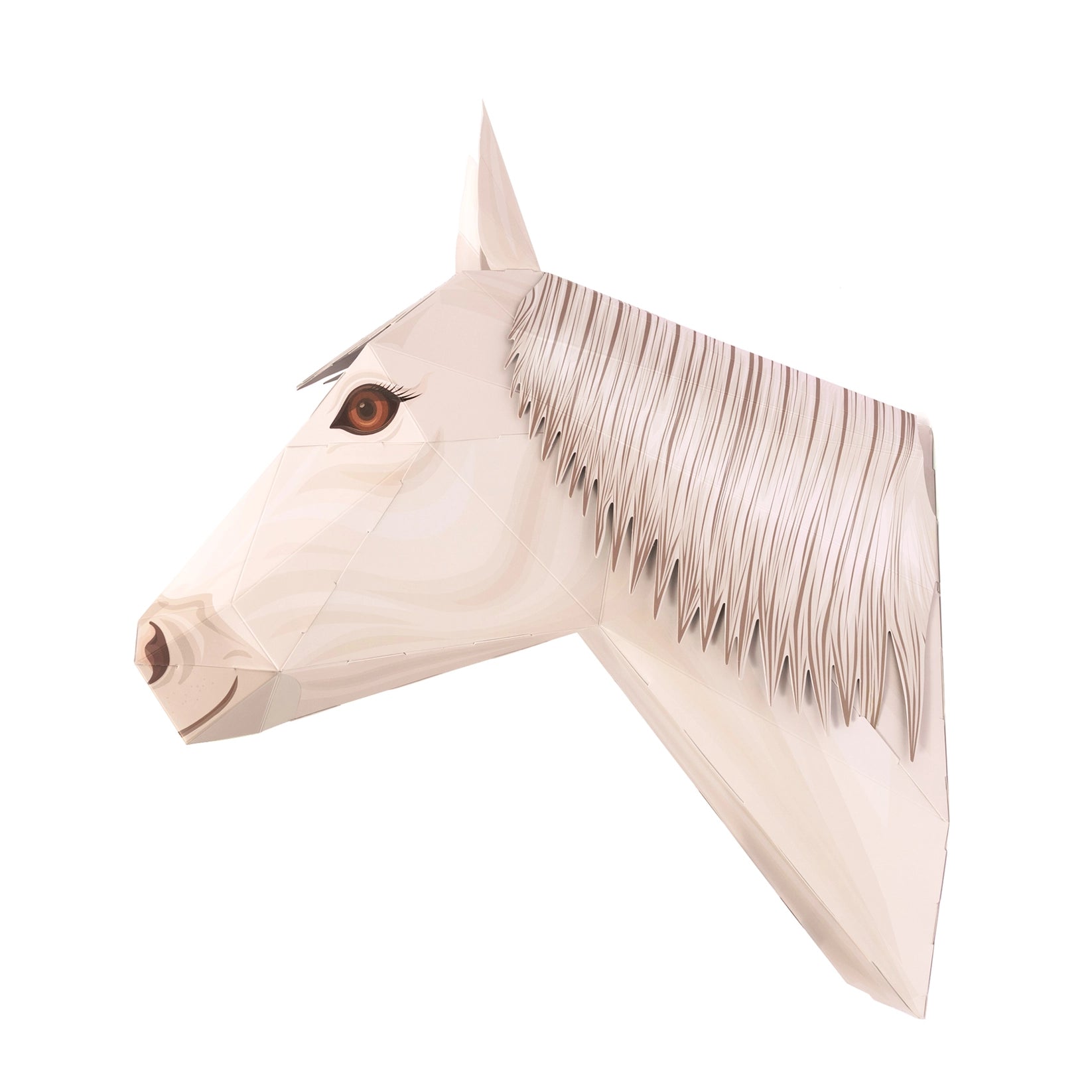 White horse head with long mane