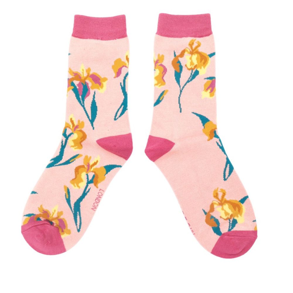 Womens Wild Iris Socks - Dusky Pink