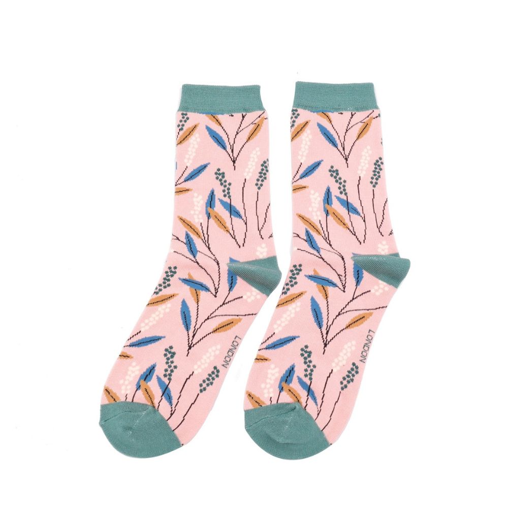 Womens Socks Berry Branches - Dusky Pink