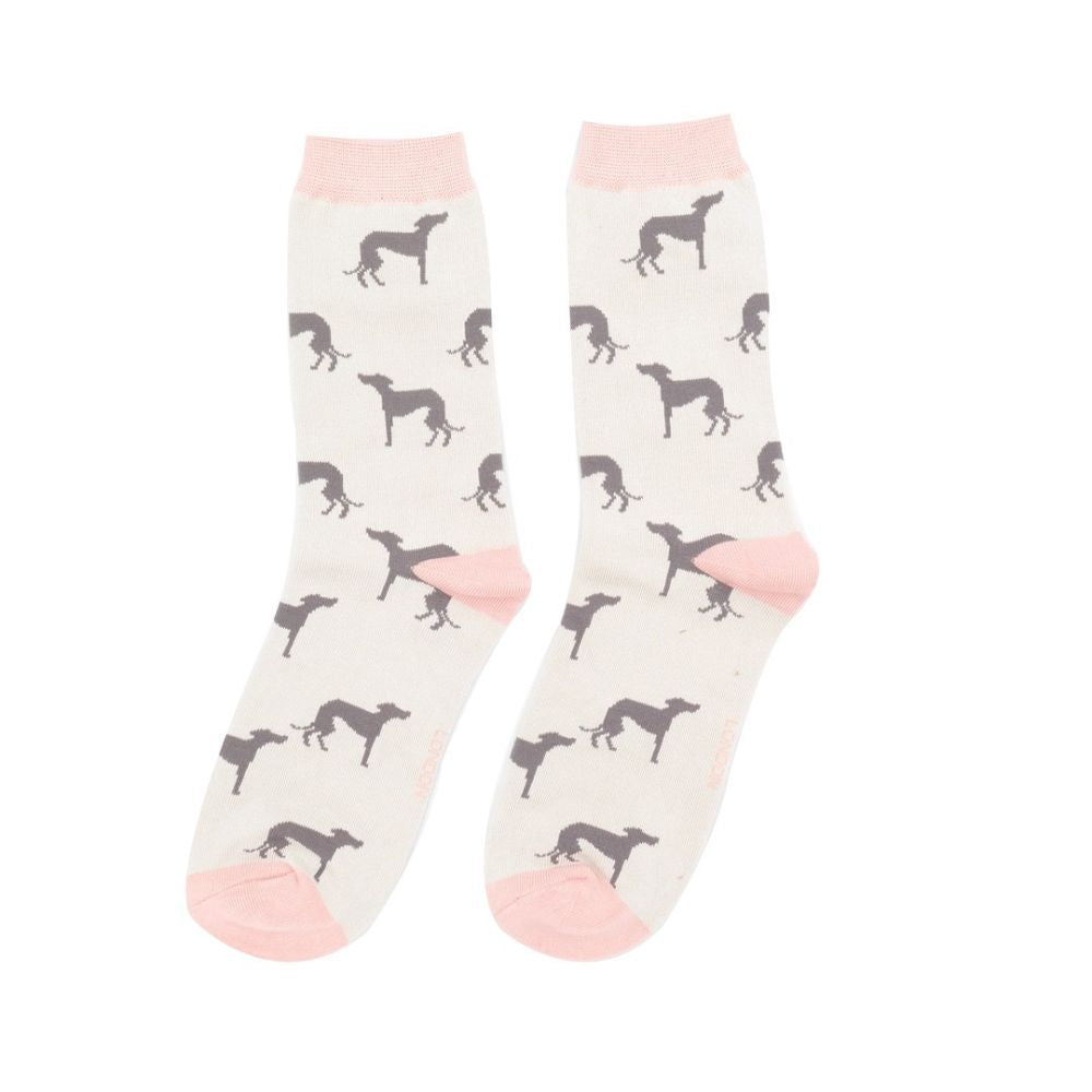 Womens Greyhound Socks - Silver