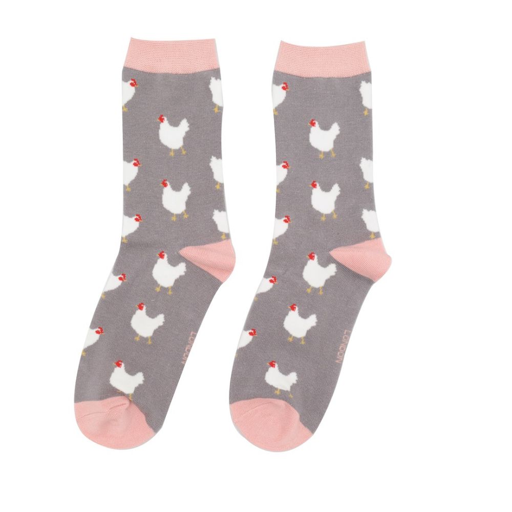 Womens Hens Socks - Grey