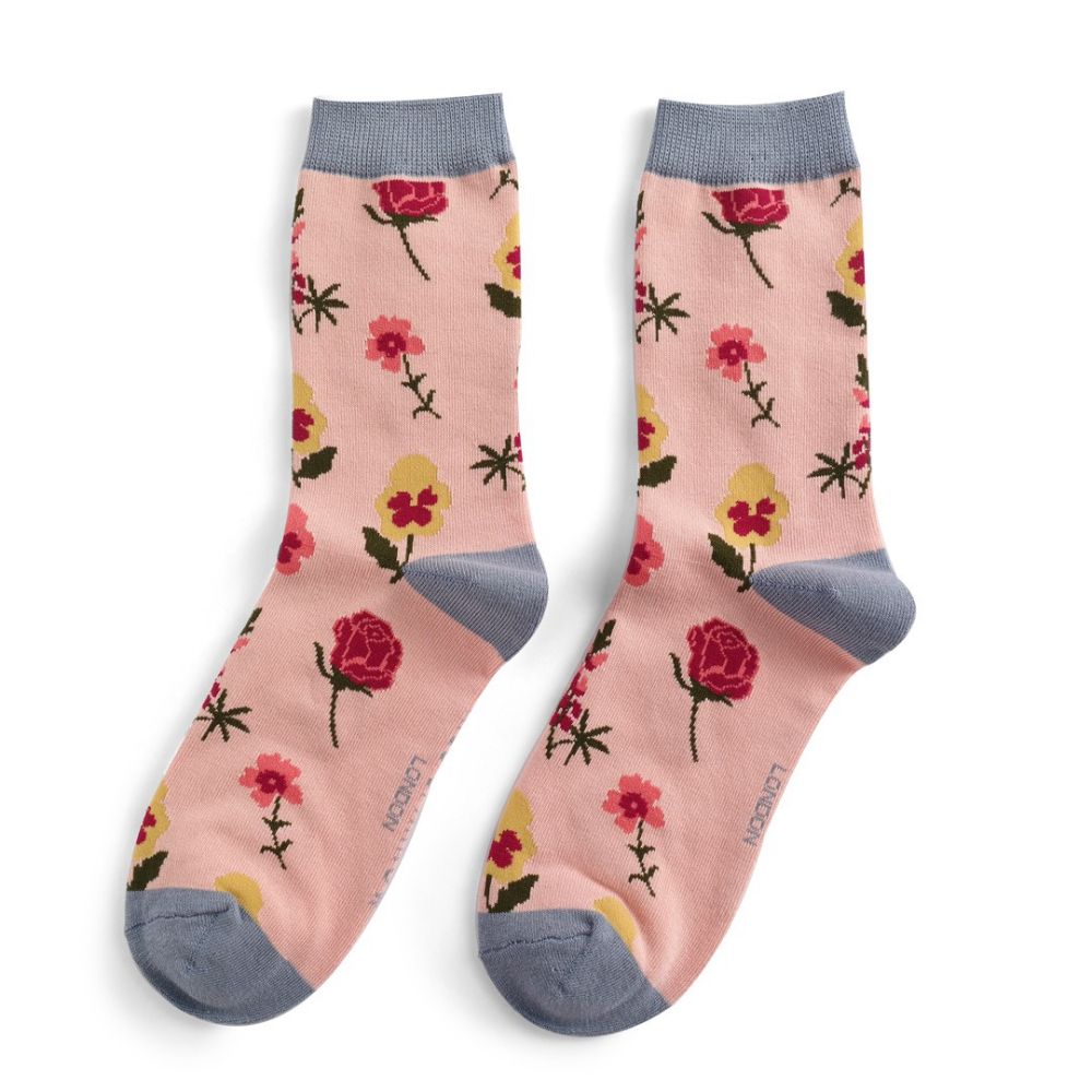 Womens Botany Study Socks - Dusky Pink