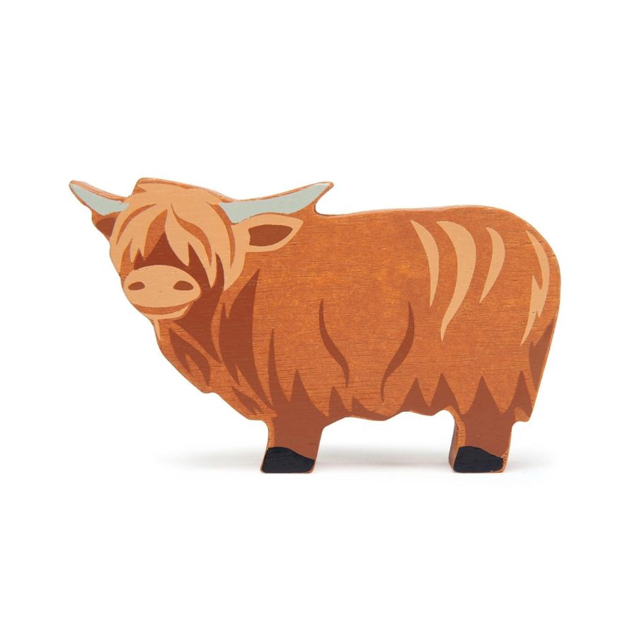 Farmyard Wooden Highland Cow Toy