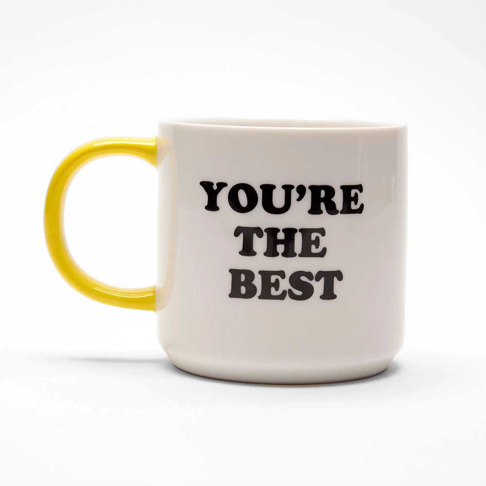 Mug with 'YOU'RE THE BEST' text on a white background