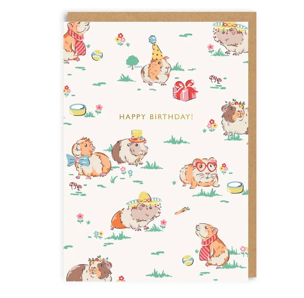 Guinea Pig Happy Birthday Greeting Card