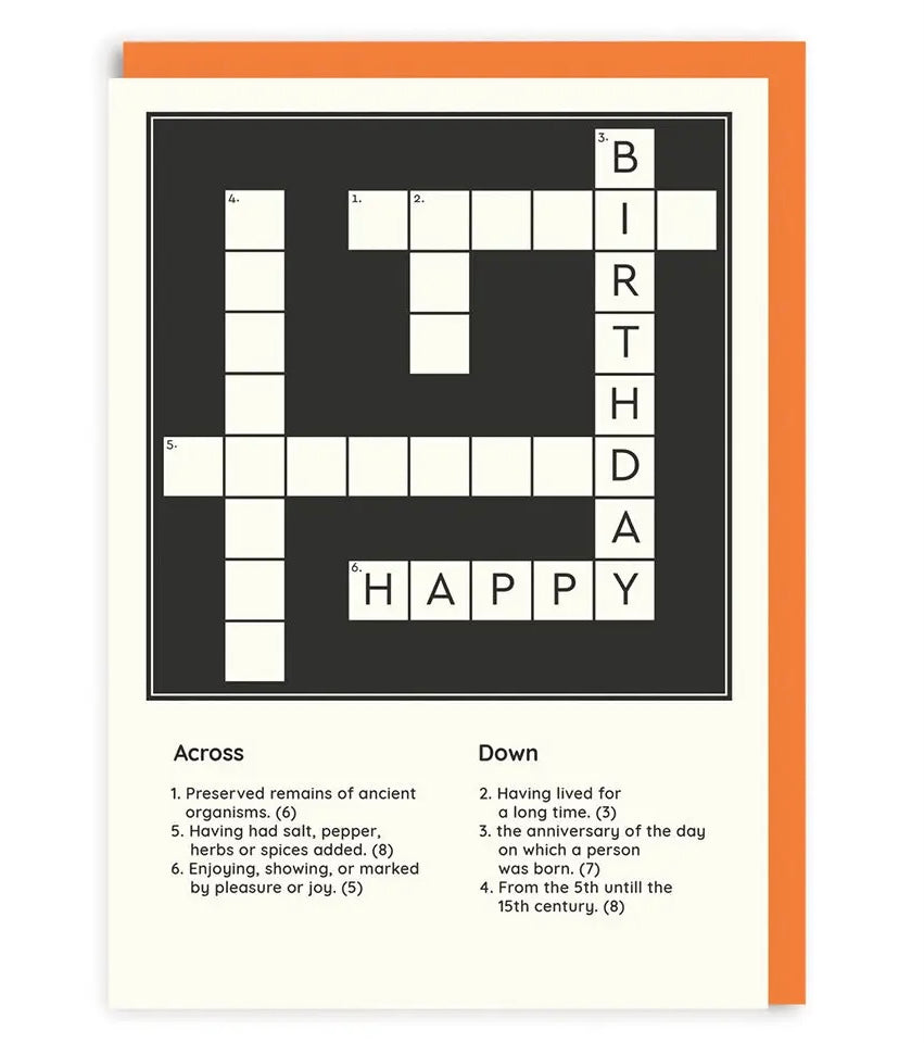 Happy Birthday Crossword Greeting Card