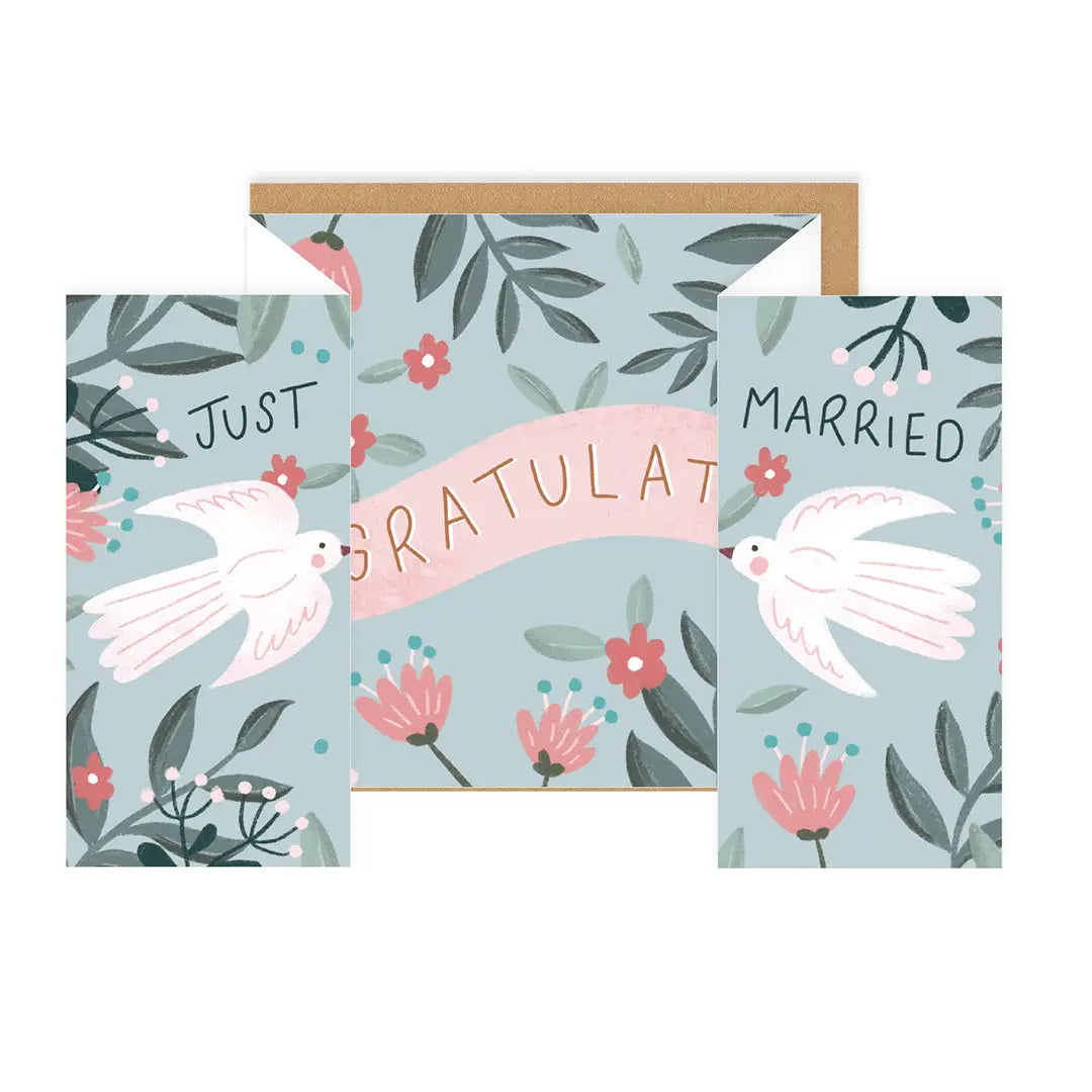 Just Married concertina Card