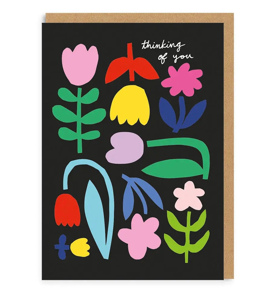Thinking of you Bold flowers card