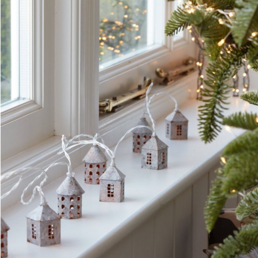 Winter White Village String of Lights