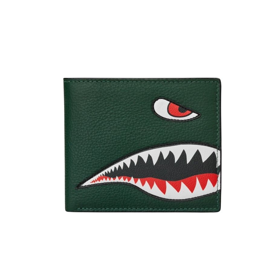 Flying Tigers Green Leather Wallet