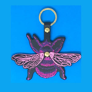 Pink Bumble Bee Key fob