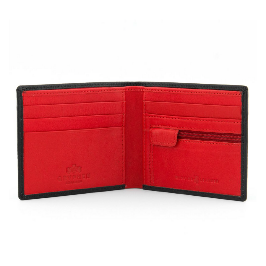 Gryphen Black & Red Leather Wallet