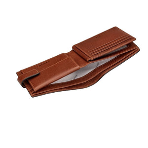 Extra Large Brown Leather Wallet with Tab
