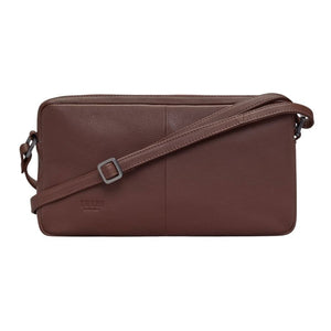 Leather Bourbon Biscuit Cross Body Bag