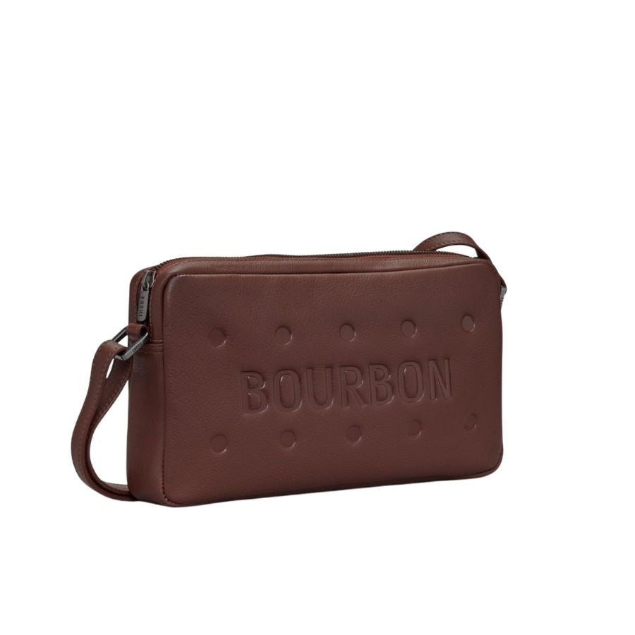 Leather Bourbon Biscuit Cross Body Bag