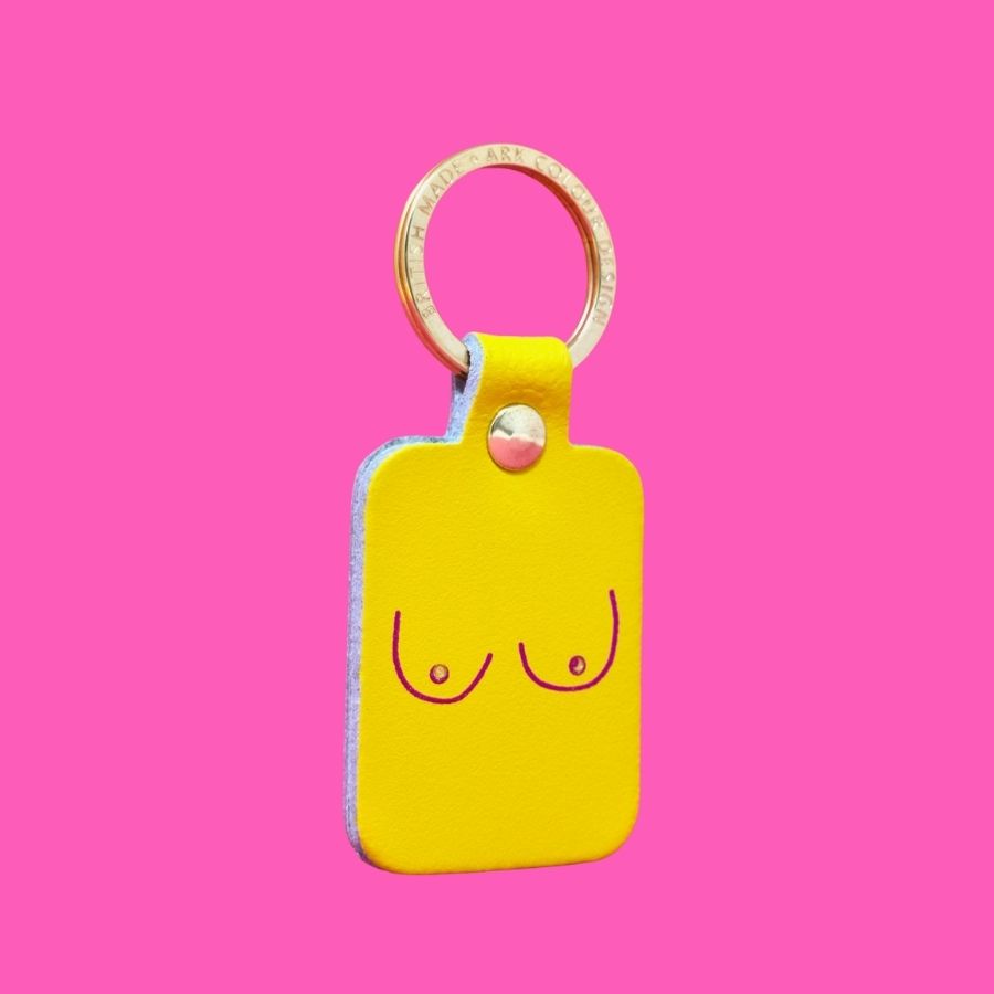 Boobs -Leather Keyring ( choice of 8 colours)