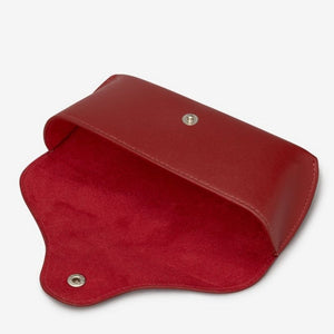 Red Leather Glasses Case
