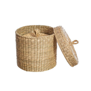 Set of 2 Seagrass Baskets with Lids
