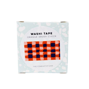 Orange Brush Check Washi Tape