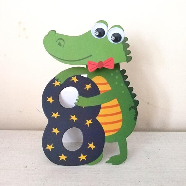 8th Birthday Alligator - Children’s 3D Birthday Card