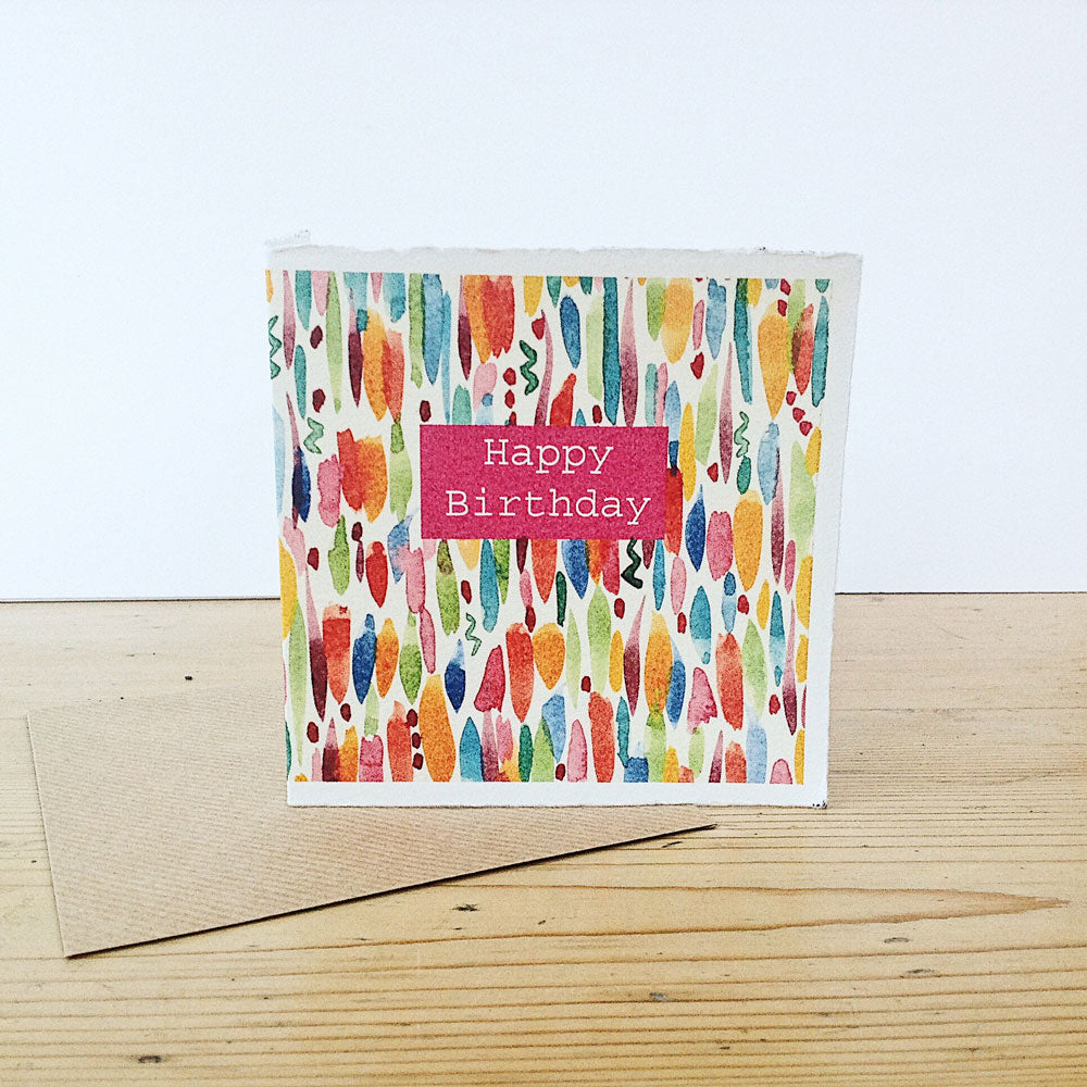 Fizz Birthday Card - Watercolour design by Red Hen