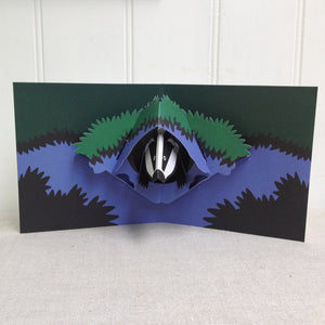 Badger  3D Pop up  greetings card