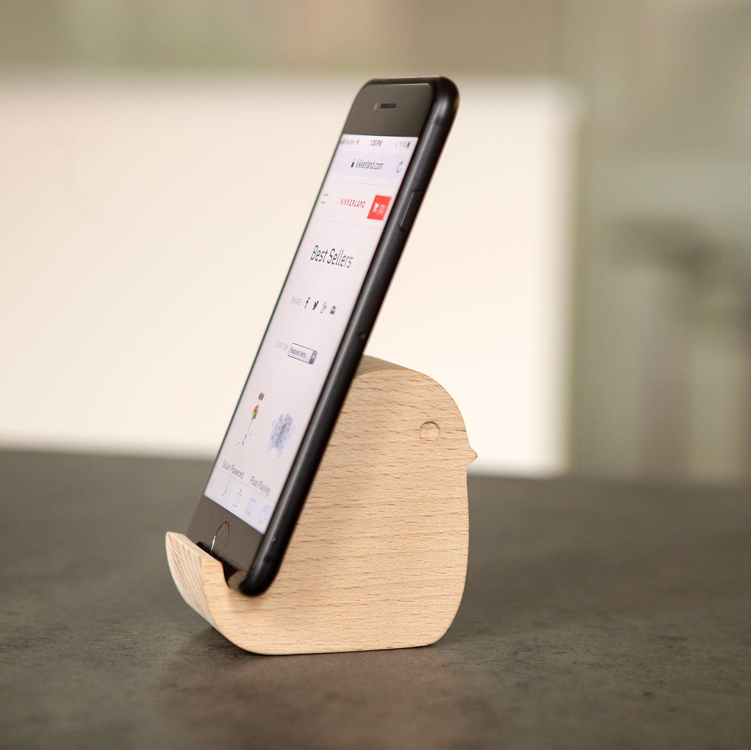 Wooden Bird Phone Stand