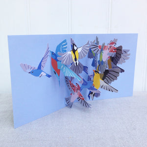 Pop out 3D Flock of Birds greetings card